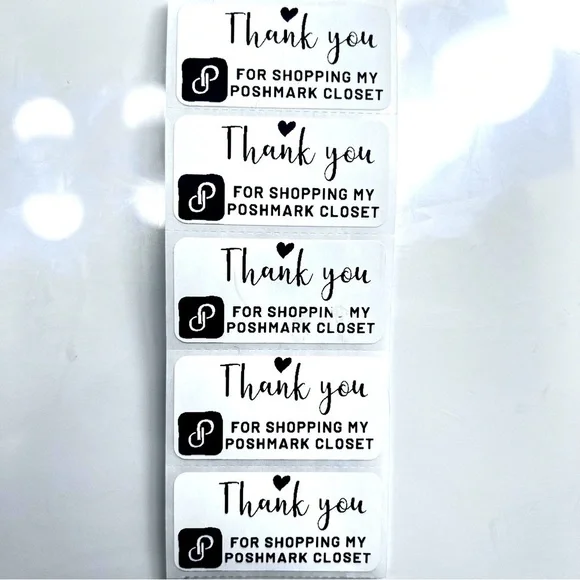 Pack of 100 Stickers |Poshmark stickers | Packaging Supplies | Thank you - Picture 2 of 2